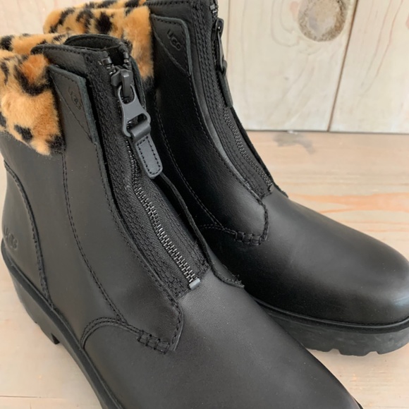 UGG CZERIESA PANTHER BLACK MOTO BOOTS NEW - Picture 7 of 7